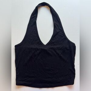 Black Crop Halter